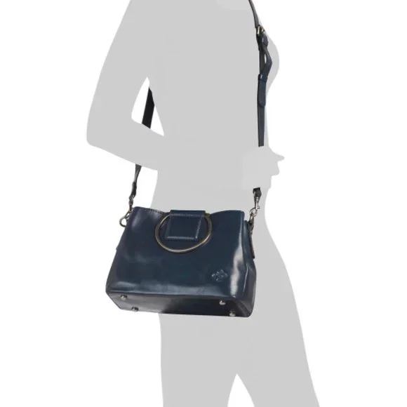 Patricia Nash Empoli Metal Handle Satchel With Shoulder Strap